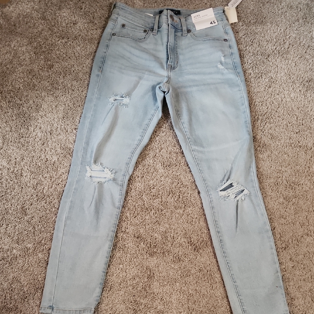 Aeropostale Sky Blue Distressed Jeggings